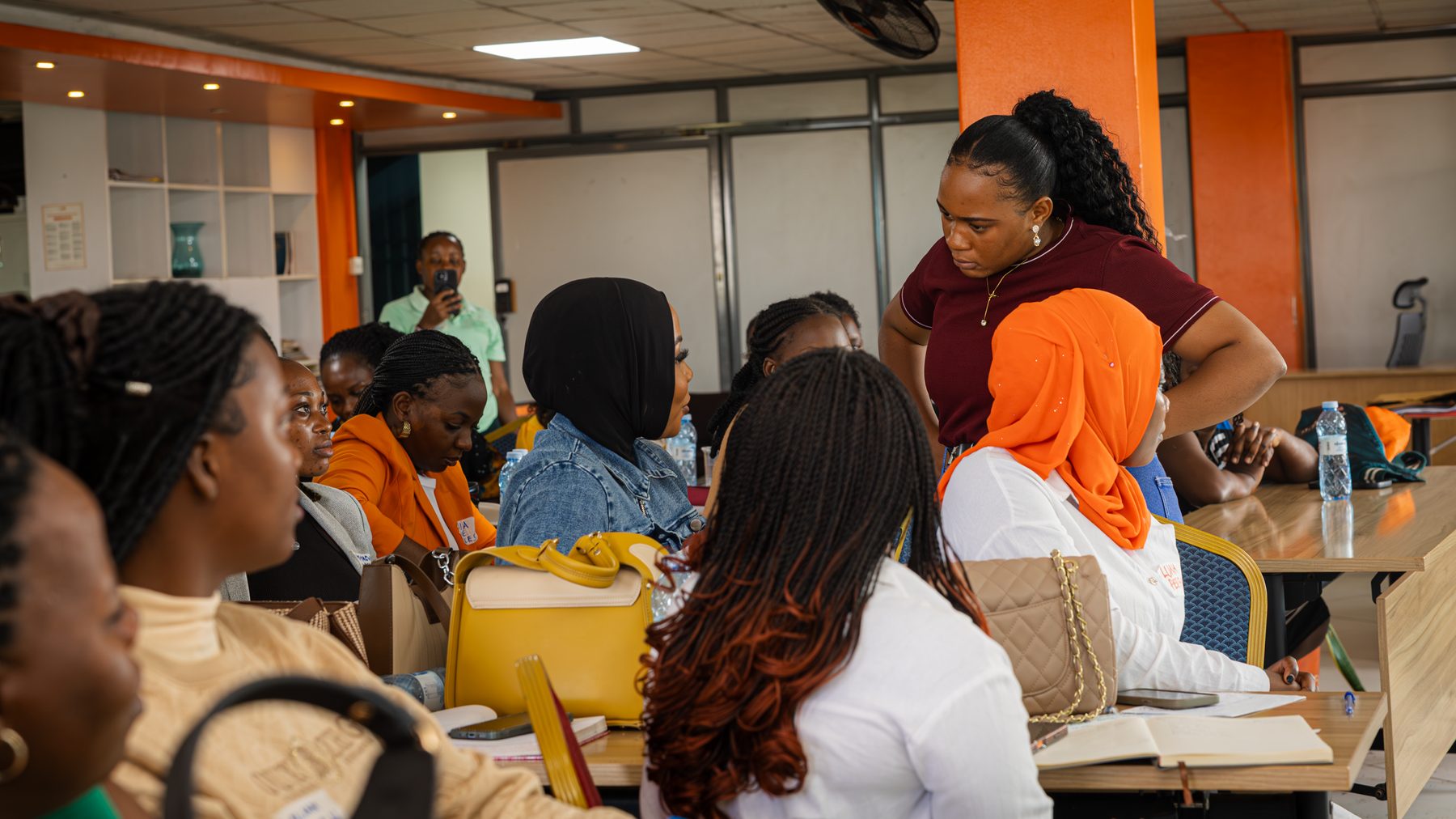 TBSN members in conversation at a community meetup